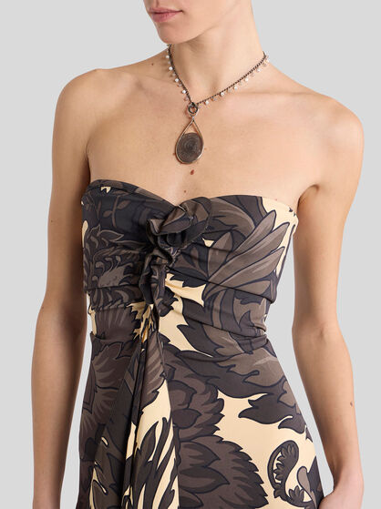 SHEATH DRESS WITH MAXI FLORAL PRINT