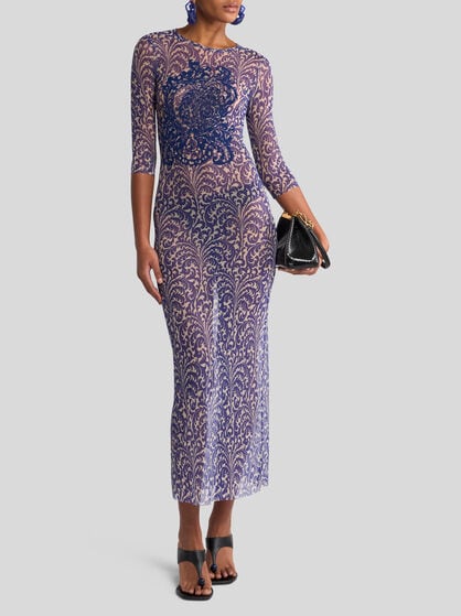 TULLE DRESS WITH SHELL PRINT