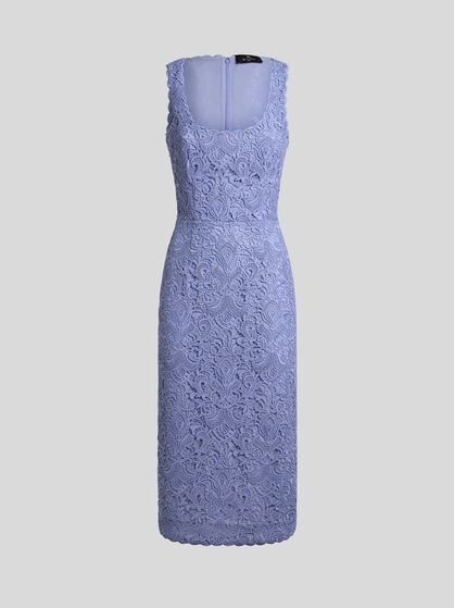 PAISLEY MACRAMÉ SHEATH DRESS