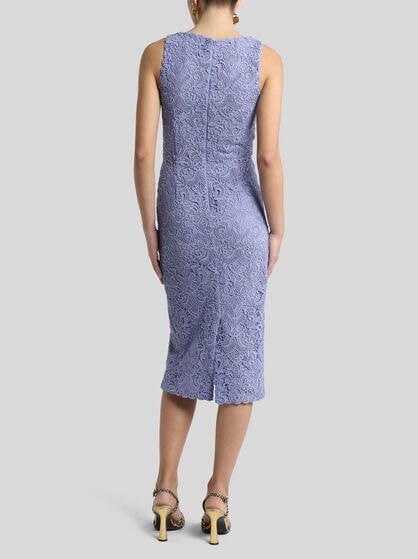 PAISLEY MACRAMÉ SHEATH DRESS