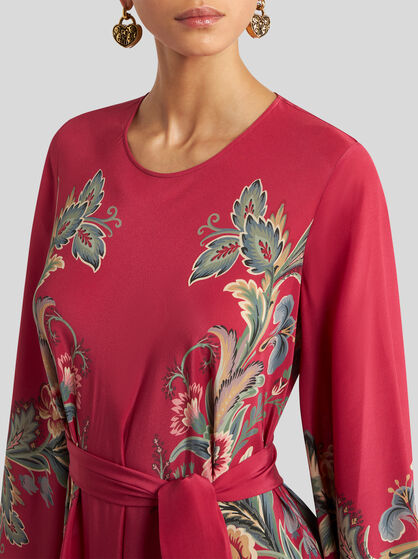 LONG SILK DRESS WITH PRINT