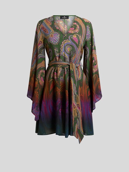 MINI DRESS WITH BELT AND DEGRAD&Eacute; PAISLEY MOTIF