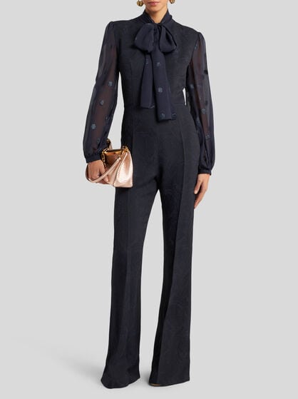 CADY JACQUARD JUMPSUIT