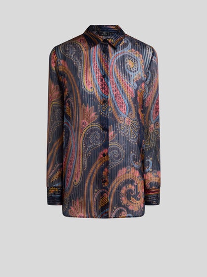SILK SHIRT WITH PAISLEY MOTIF