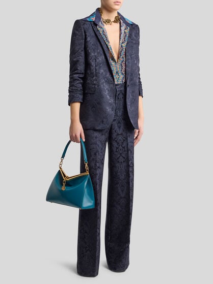 SILK SHIRT WITH PLACED PRINT