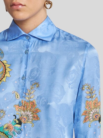 ROSE JACQUARD AND FLORAL PAISLEY SHIRT