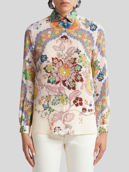 SILK SHIRT WITH FLORAL PRINT