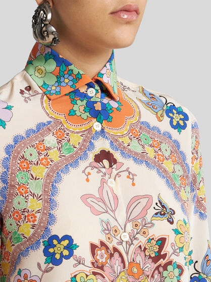 SILK SHIRT WITH FLORAL PRINT