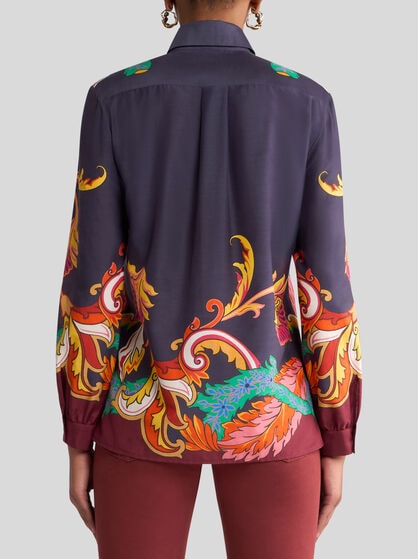 SHIRT WITH SCARF-STYLE MAXI FLORAL PRINT