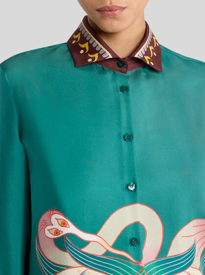 SILK SHIRT WITH ABSTRACT PRINT