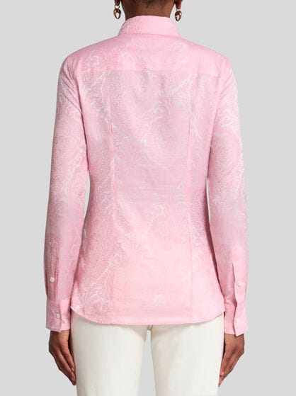 FIGURE-HUGGING PAISLEY JACQUARD SHIRT