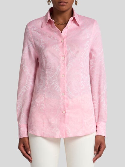 FIGURE-HUGGING PAISLEY JACQUARD SHIRT