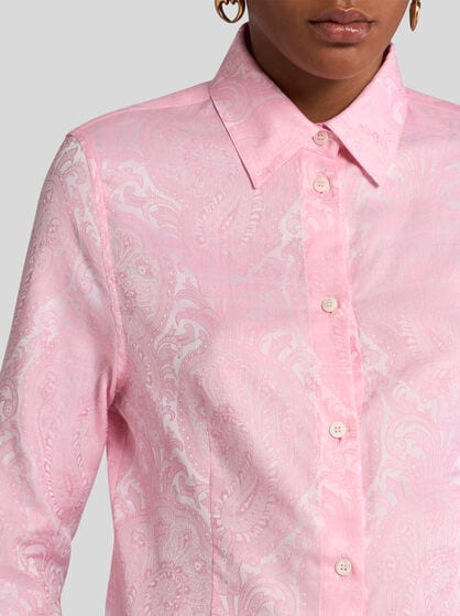 FIGURE-HUGGING PAISLEY JACQUARD SHIRT