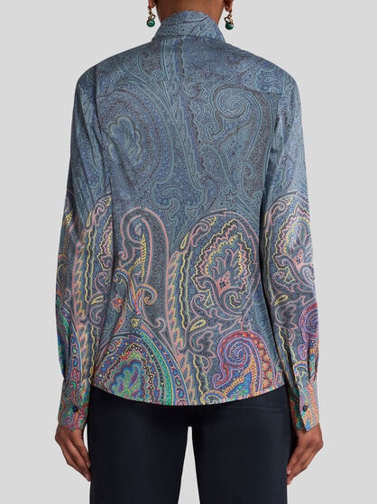SLIM-FIT PAISLEY SHIRT WITH NEON TONE