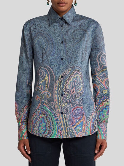 SLIM-FIT PAISLEY SHIRT WITH NEON TONE