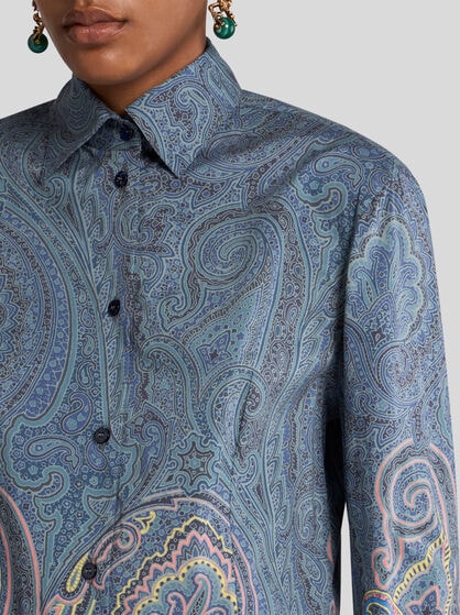SLIM-FIT PAISLEY SHIRT WITH NEON TONE