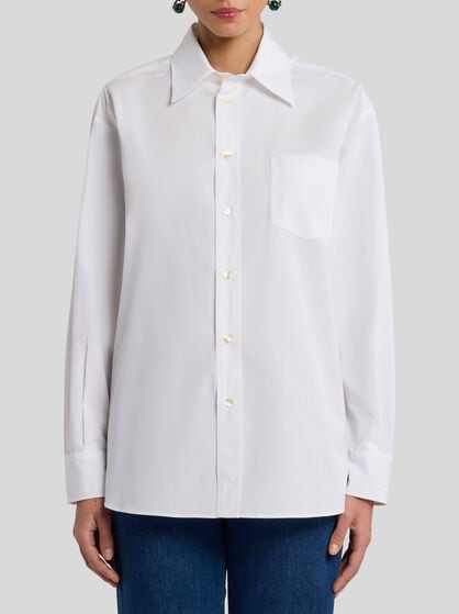 COTTON SHIRT WITH PRINTED BACK