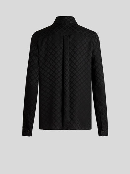 JACQUARD SCARF-COLLAR SHIRT