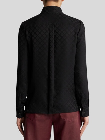 JACQUARD SCARF-COLLAR SHIRT