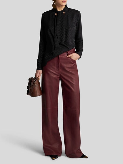 JACQUARD SCARF-COLLAR SHIRT