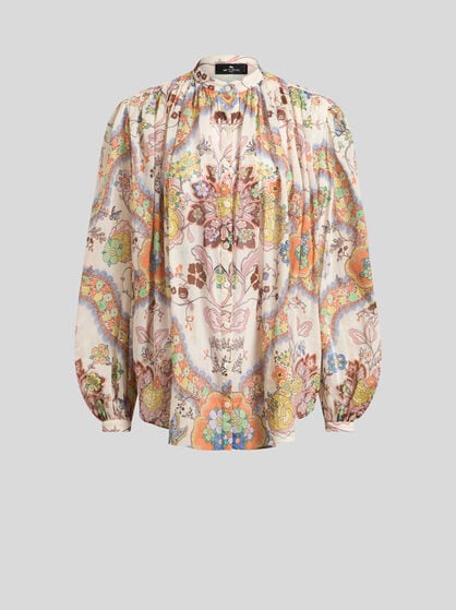 COTTON SHIRT WITH GATHERING