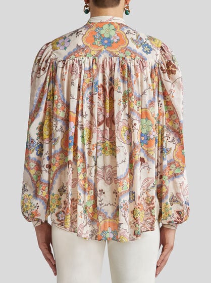 COTTON SHIRT WITH GATHERING