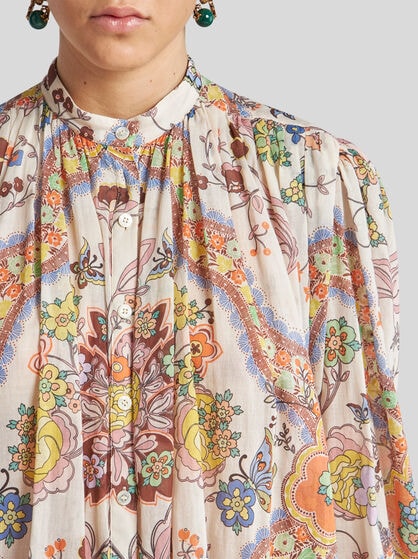 COTTON SHIRT WITH GATHERING