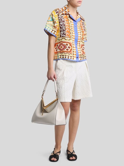 PRINTED SILK BOWLING SHIRT