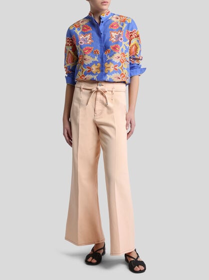 COTTON AND SILK SHIRT WITH PRINT