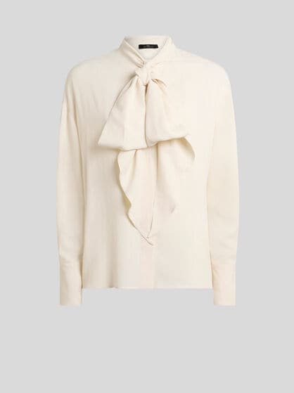 SILK-BLEND JACQUARD SHIRT WITH SILK SCARF AND PAISLEY MOTIF