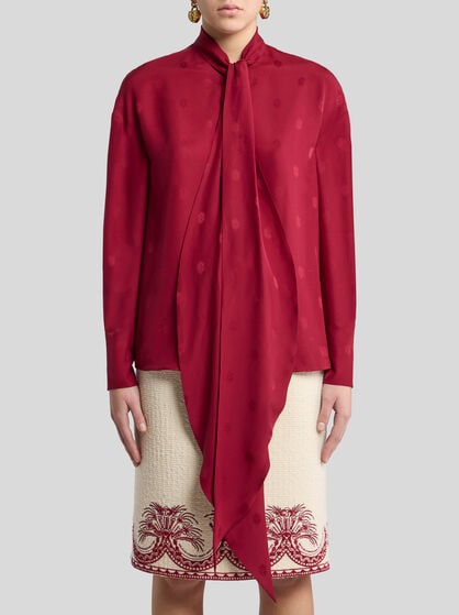 SILK JACQUARD BLOUSE