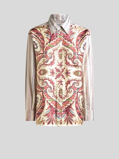 STRIPED SHIRT WITH PLACED PRINT