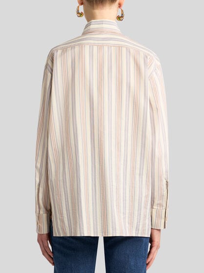 STRIPED SHIRT WITH PLACED PRINT