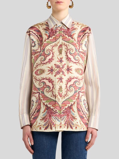 STRIPED SHIRT WITH PLACED PRINT