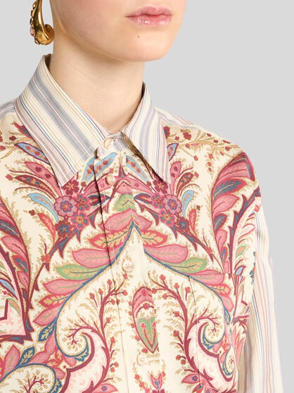 STRIPED SHIRT WITH PLACED PRINT
