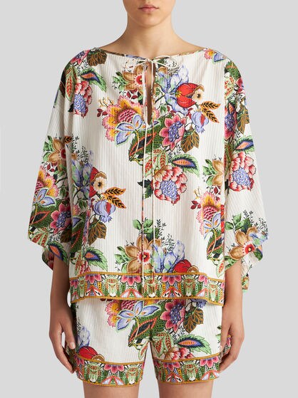 MULTICOLOURED BOUQUET BLOUSE