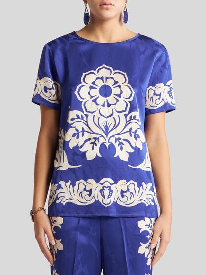 TOP WITH STENCIL FLORAL PRINT