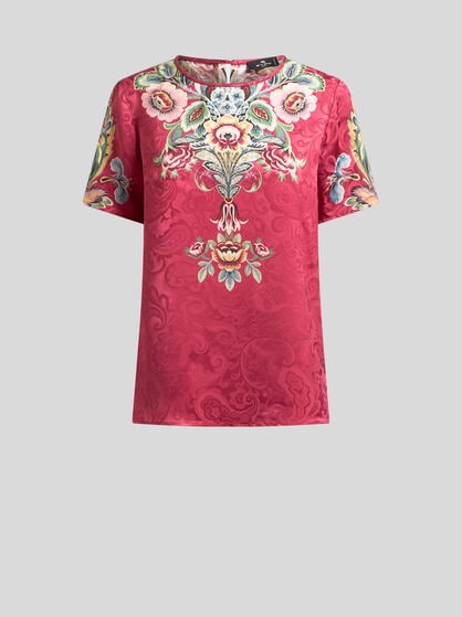 T-SHIRT WITH PLACED FLORAL PRINT