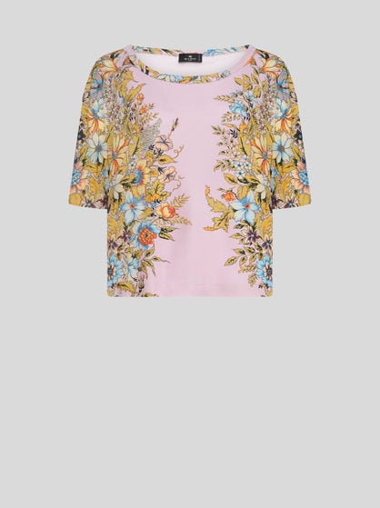 부케 프린트 티셔츠