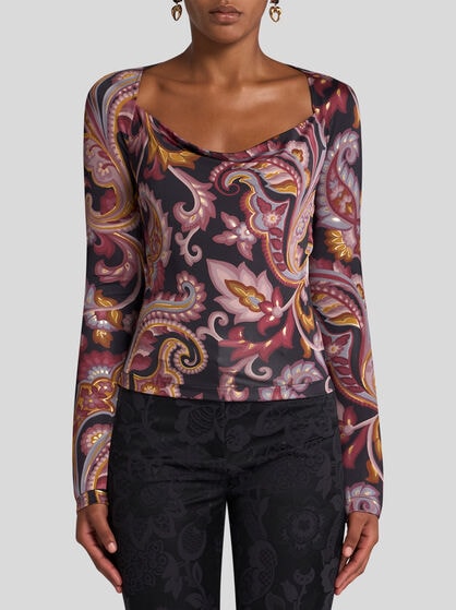 PRINTED JERSEY TOP