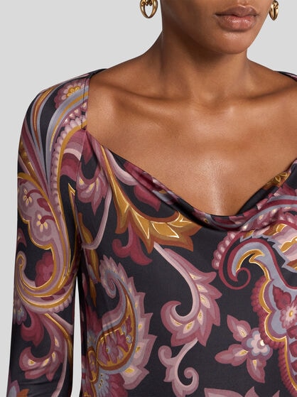 PRINTED JERSEY TOP