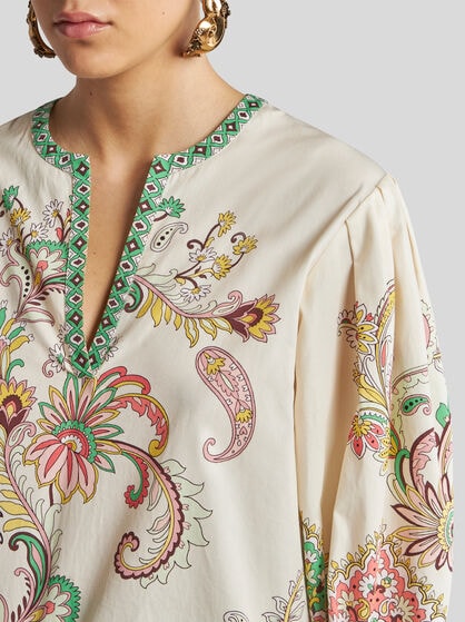 COTTON BLOUSE WITH FLORAL PRINT