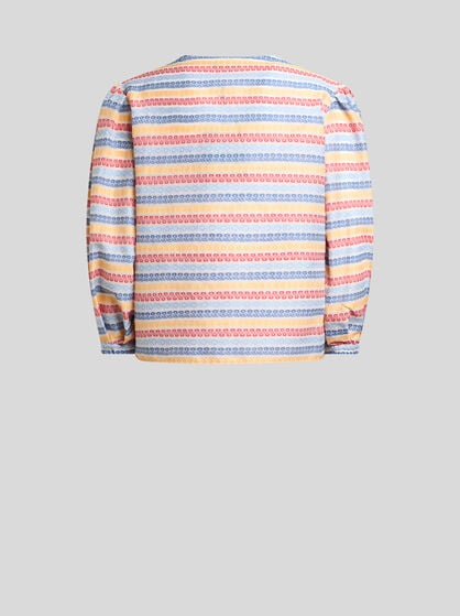 COTTON-BLEND JACQUARD BLOUSE