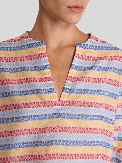 COTTON-BLEND JACQUARD BLOUSE