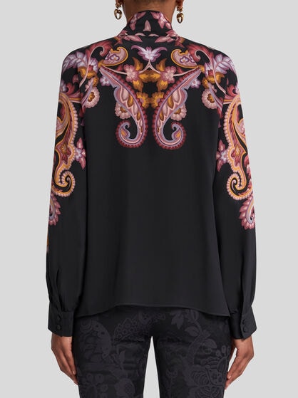 PRINTED CREPE DE CHINE TOP