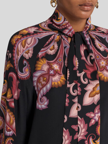 PRINTED CREPE DE CHINE TOP
