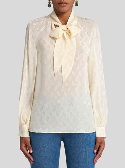 SILK JACQUARD BLOUSE