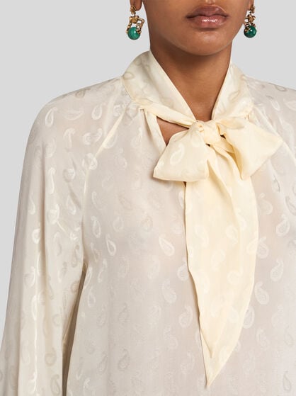 SILK JACQUARD BLOUSE