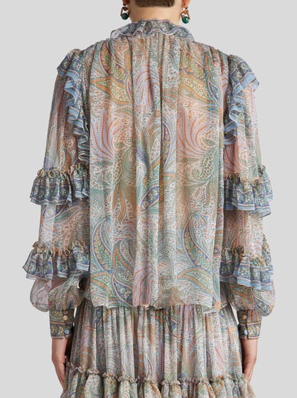 SILK BLOUSE WITH RUFFLES