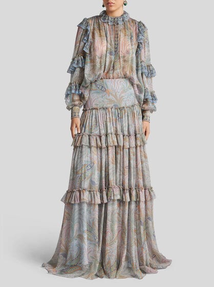 SILK BLOUSE WITH RUFFLES